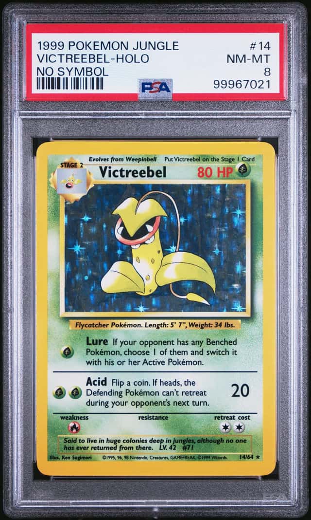 1999 Pokemon Jungle Victreebel Holo No Symbol PSA 8