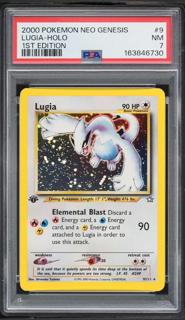 2000 Pokemon Neo Genesis 1st Edition Holo Lugia #9 PSA 7 NRMT