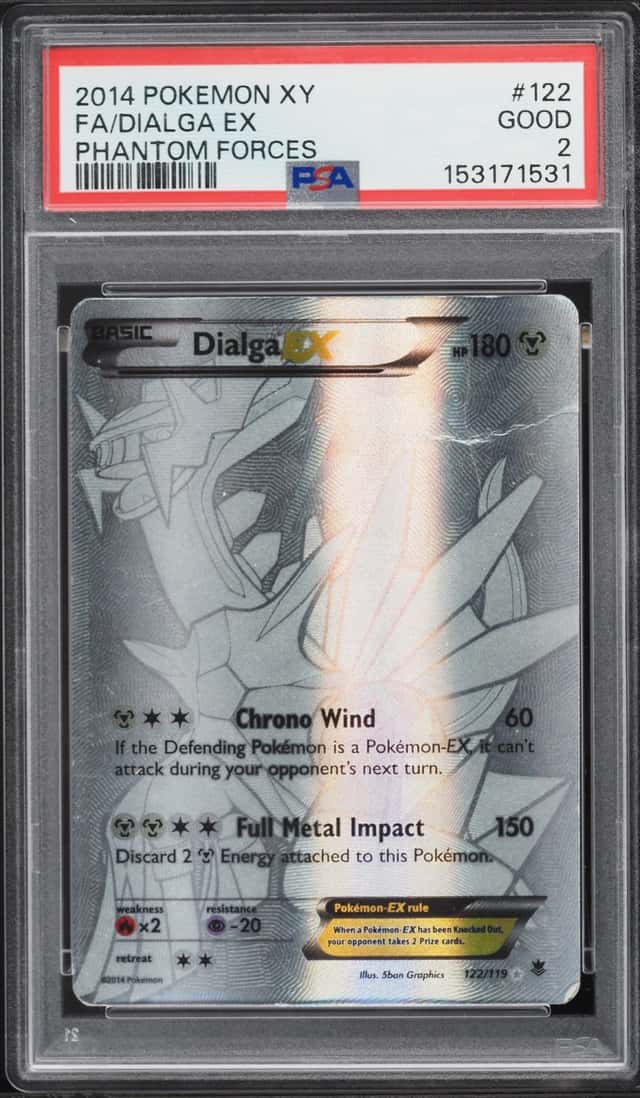 2014 Pokemon XY Phantom Forces Full Art Dialga EX #122 PSA 2 GD