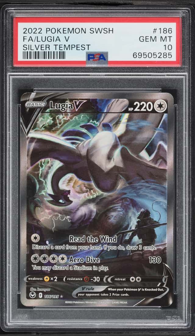 2022 Pokemon Sword & Shield Silver Tempest Alt Art Lugia V #186 PSA 10 GEM MINT