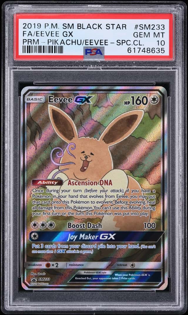 2019 Pokemon Sun & Moon Promo Pikachu Special Collection Full Art Eevee GX #SM233 PSA 10 GEM