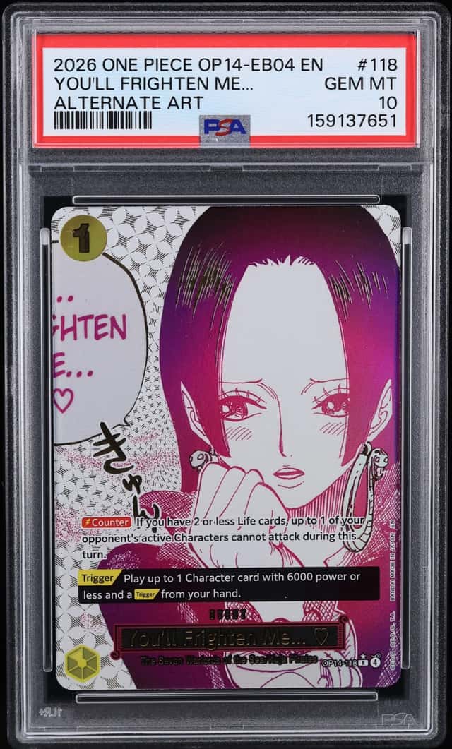 2026 One Piece The Azure Sea's Seven Manga Alt Art You'll Frighten Me... #OP14-118 PSA 10 GEM