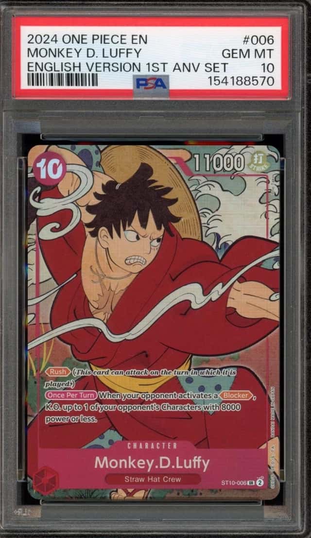 One Piece Monkey D. Luffy English Version 1st Anniversary Set 006 PSA 10