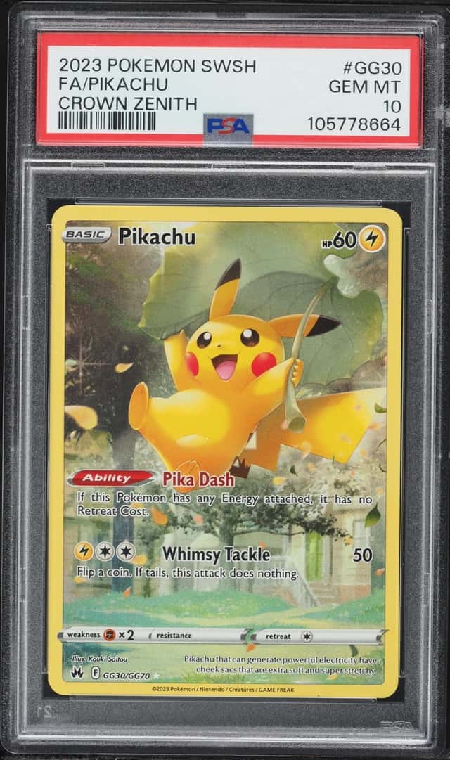 2023 Pokemon Sword & Shield Crown Zenith Alt Art Pikachu #GG30 PSA 10 GEM MINT