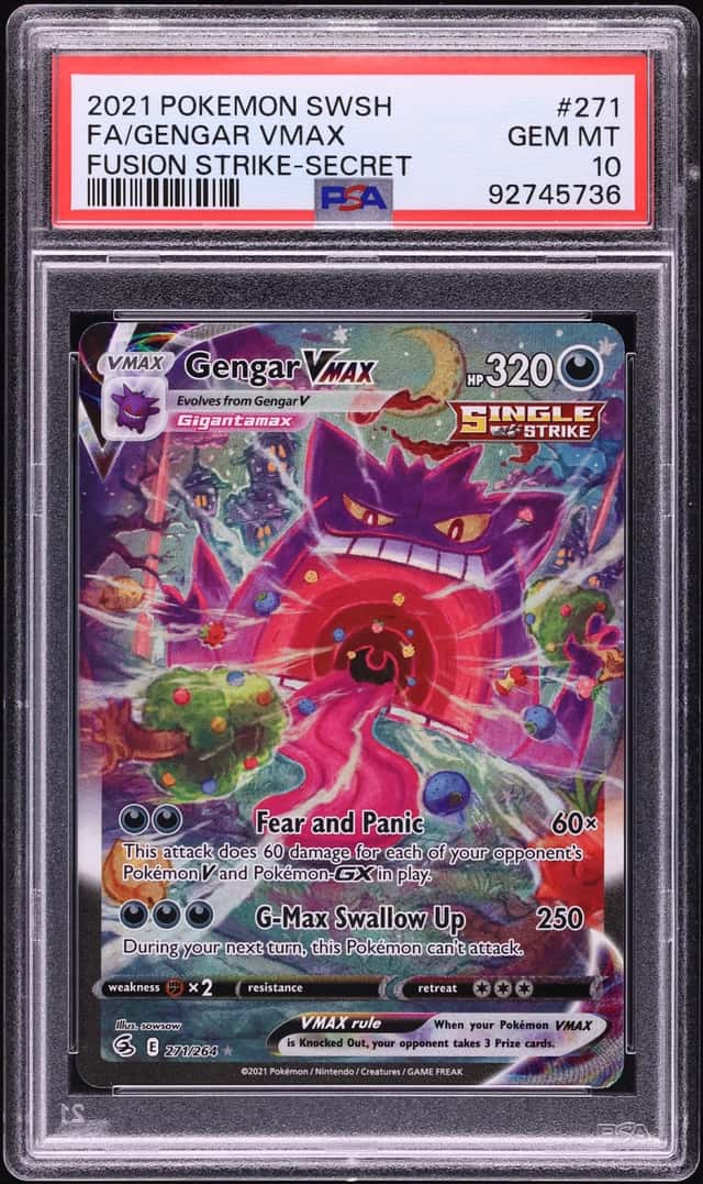 2021 Pokemon Sword & Shield Fusion Strike Alt Art Gengar VMAX #271 PSA 10 GEM MINT