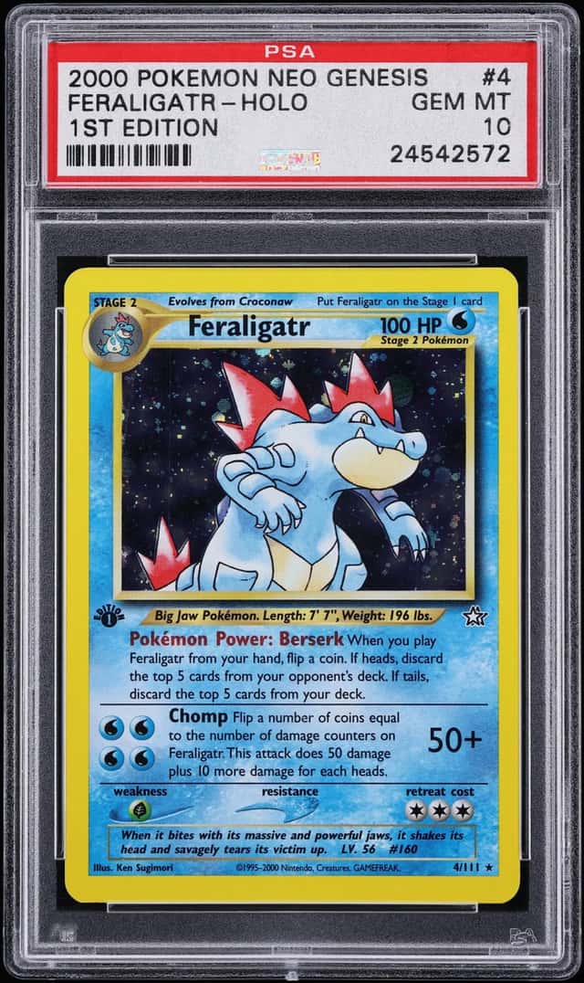 2000 Pokemon Neo Genesis 1st Edition Holo Feraligatr #4 PSA 10 GEM MINT