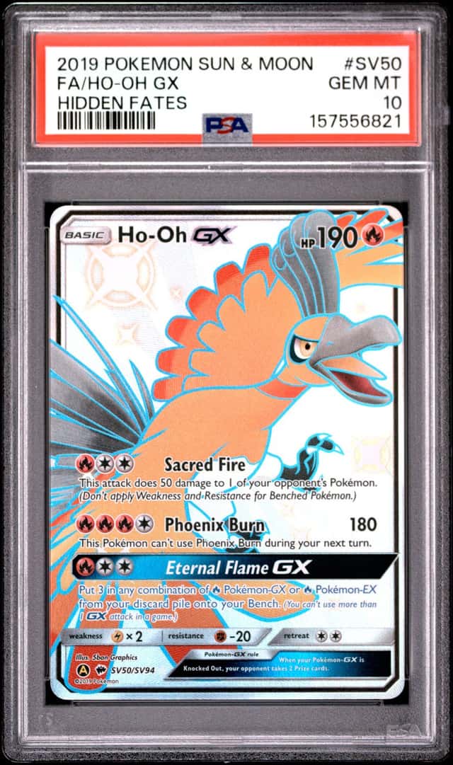 Pokemon 2019 Ho-Oh GX SV50/SV94 Full Art SHR Hidden Fates GEM MINT PSA 10