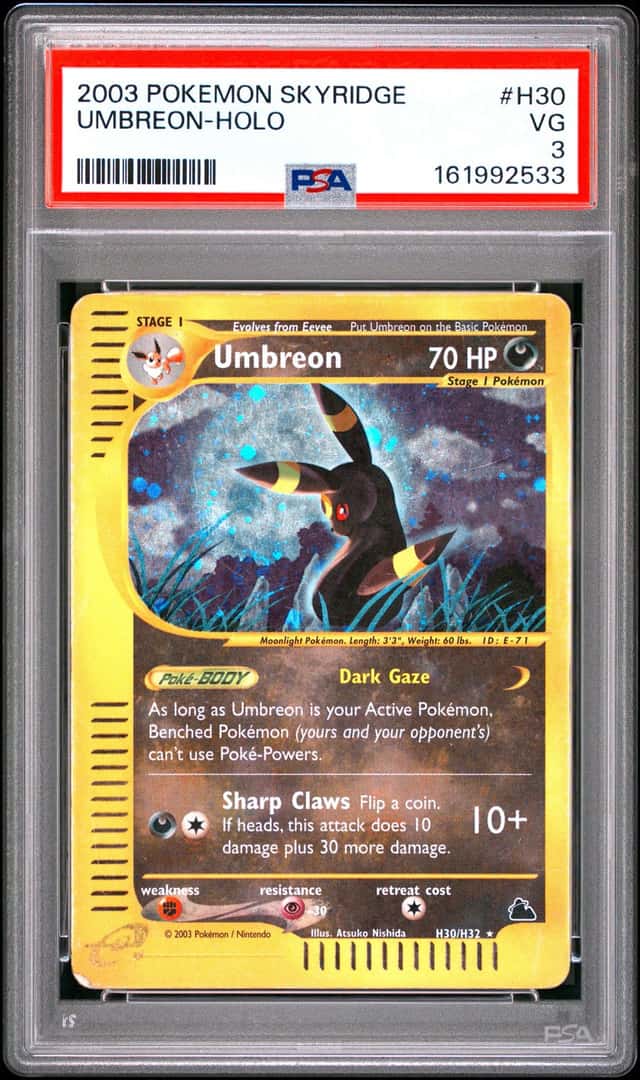 Pokemon 2003 Umbreon H30/H32 Holo Skyridge PSA 3