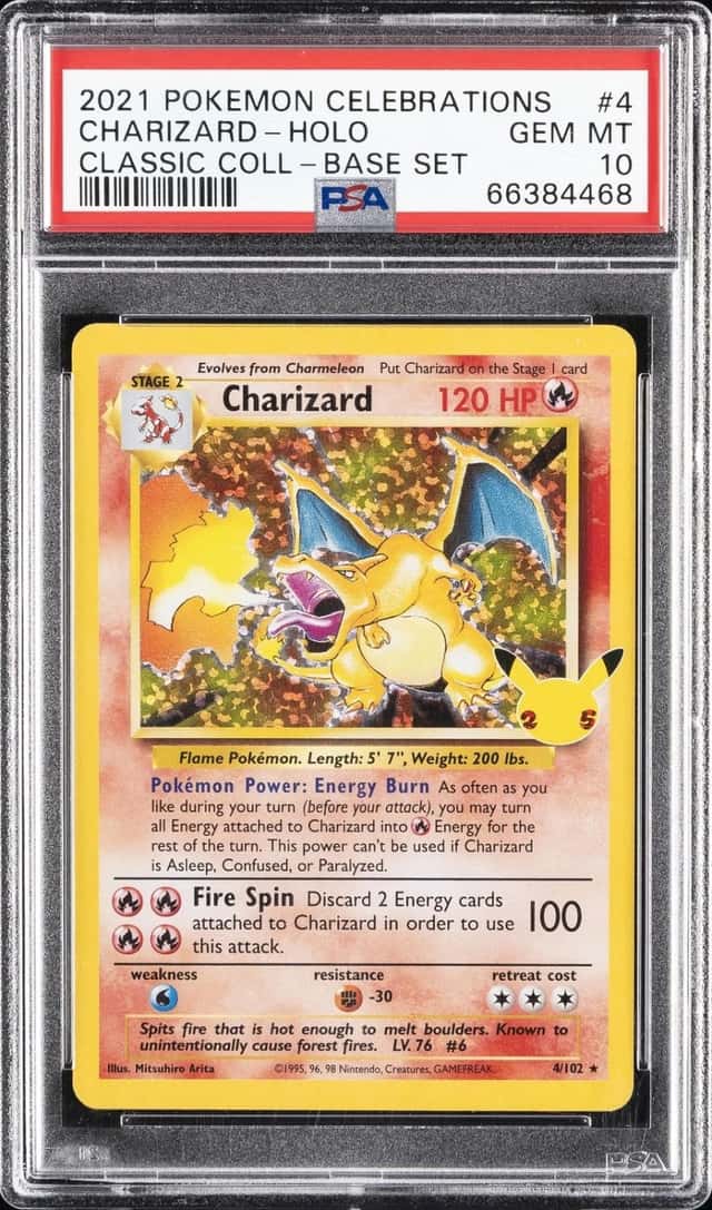 2021 POKEMON CELEBRATIONS CLASSIC COLLECTION #4 CHARIZARD-HOLO PSA 10