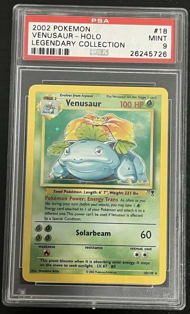 Nintendo 2002 Pokemon Legendary Collection Venusaur Holo Rare 18/110 PSA 9