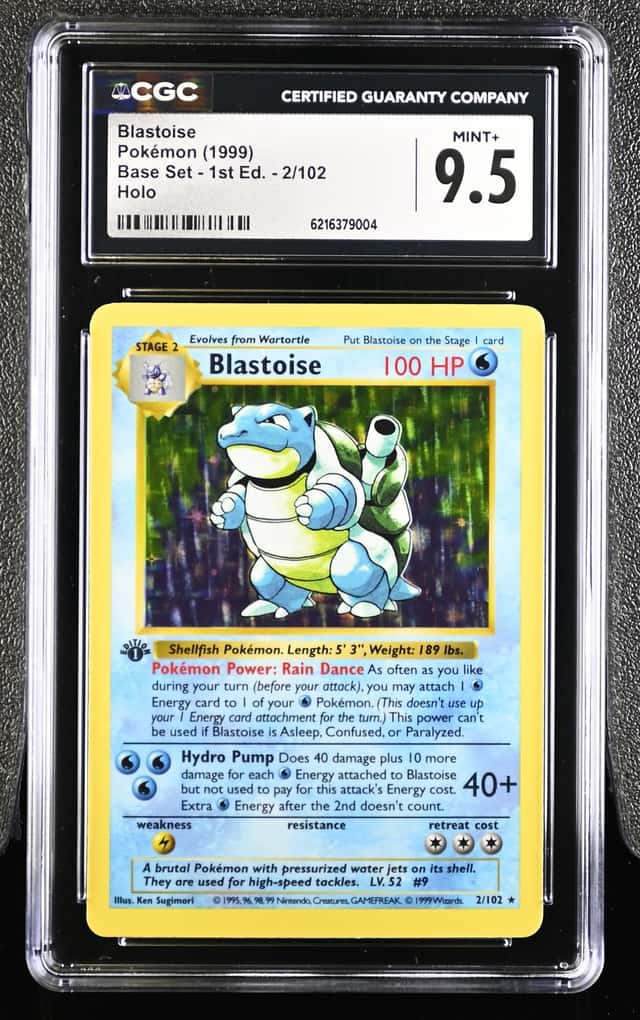 1999 Pokemon 1st Edition Blastoise Holo #2/102 CGC 9.5 MINT+