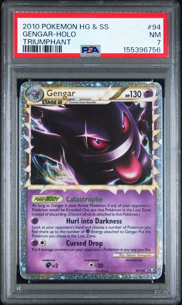 2010 Pokemon HG & SS Triumphant #94 Gengar Holo PSA 7 NM