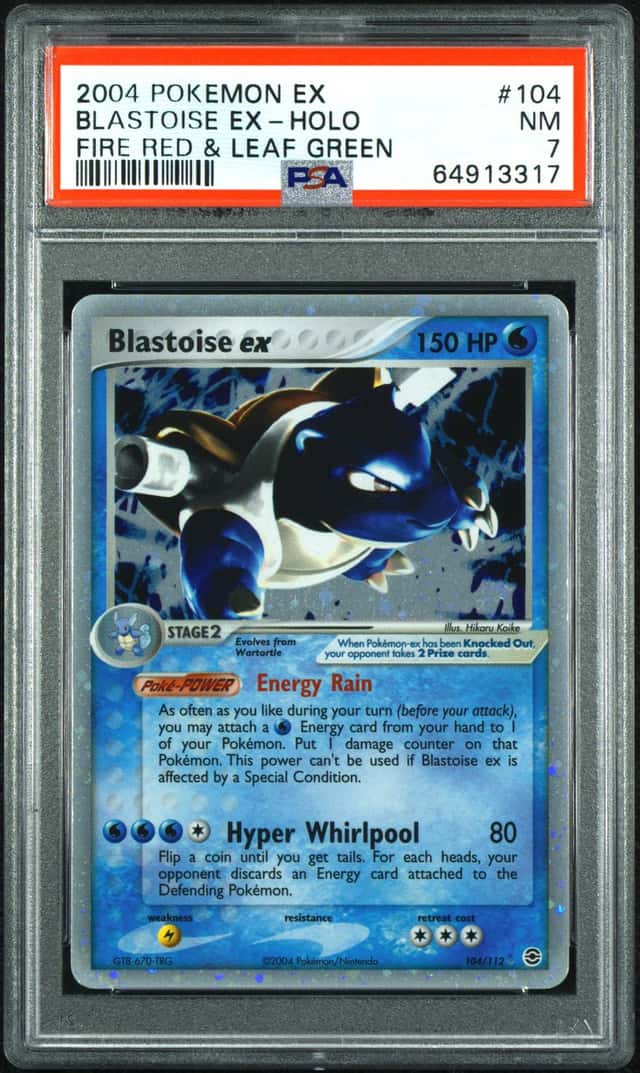 2004 POKEMON EX FIRE RED & LEAF GREEN #104 BLASTOISE EX-HOLO PSA 7 NM