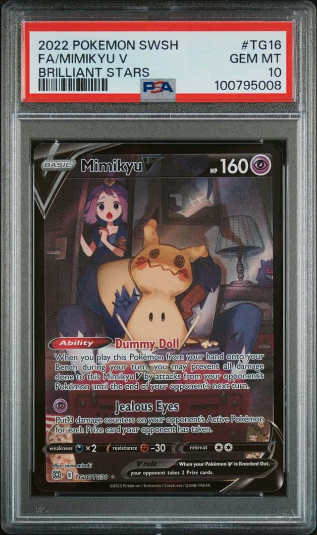PSA GM 10 - MIMIKYU V  FULL ART TG16/TG30 - 2023 POKEMON BRILLIANT STARS