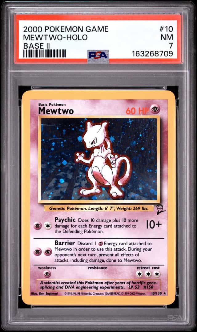 2000 Pokemon Game Mewtwo Holo Rare 10/130 Base Set 2 PSA 7 Pokemon TCG 