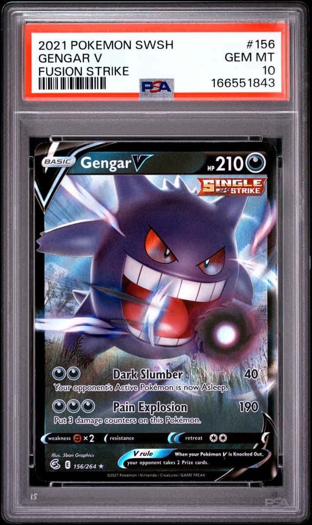 Pokemon 2021 Gengar V 156/264 Ultra Rare Fusion Strike GEM MINT PSA 10