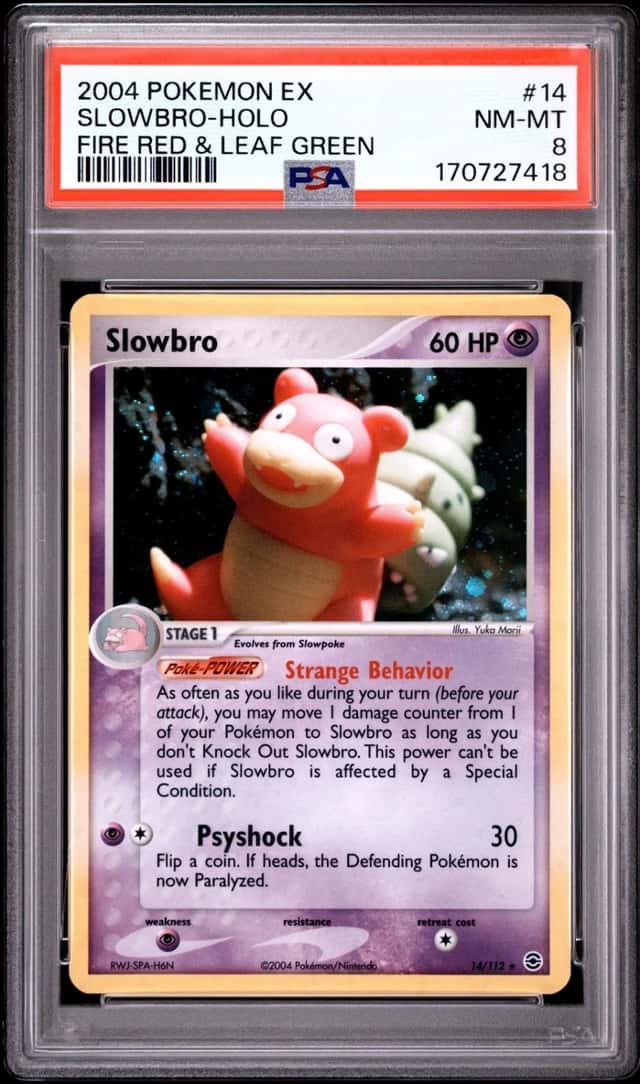 2004 POKEMON EX FIRE RED & LEAF GREEN #14 SLOWBRO-HOLO PSA 8