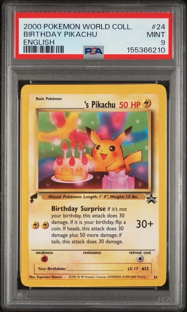 Pokemon Birthday Pikachu World Coll. 24 English PSA 9 Mint
