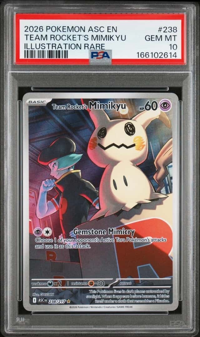2026 POKEMON ASC EN-ASCENDED HEROES #238 TEAM ROCKET'S MIMIKYU PSA 10