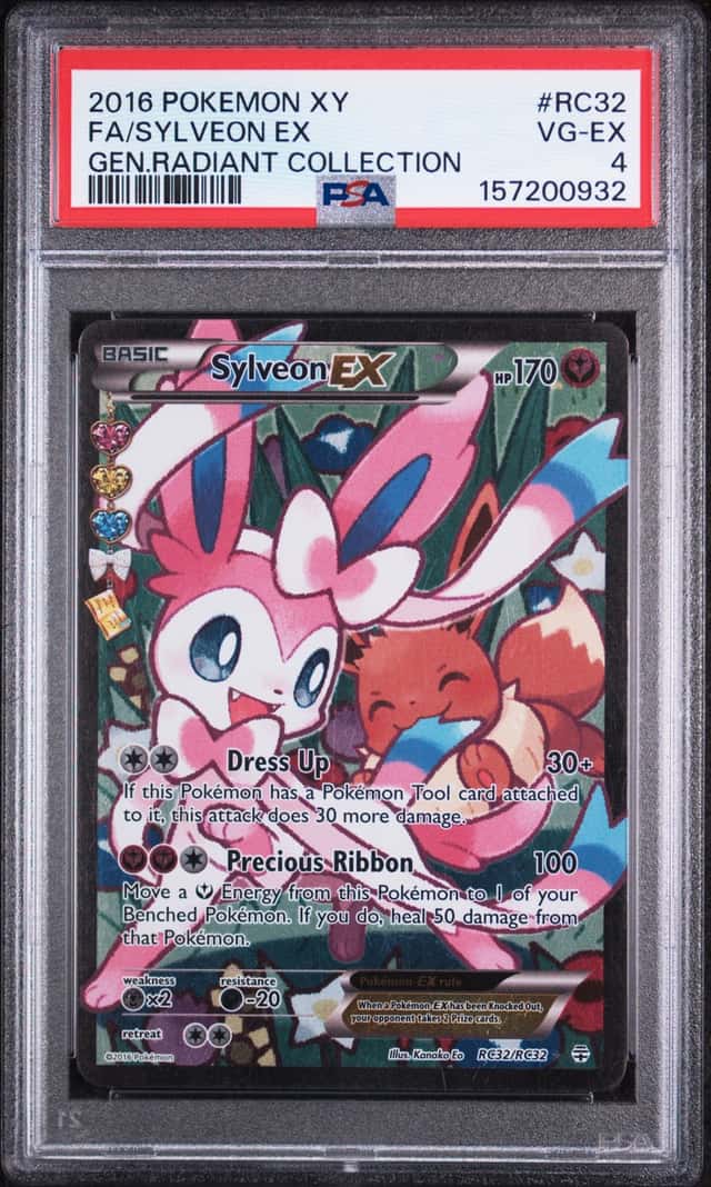 2016 POKEMON XY GENERATIONS RADIANT COLLECTION #RC32 FULL ART/SYLVEON EX PSA 4