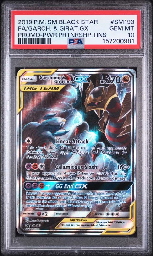 2019 POKEMON SM BLACK STAR PROMO #SM193 FULL ART/GARCHOMP & GIRATINA GX PSA 10