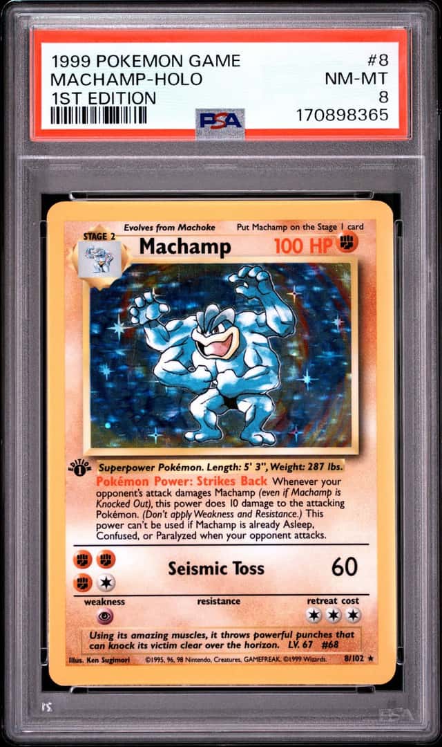 Machamp 8/102 PSA 8 Holo 1st Edition Base Set 1999 Pokemon Card 🔥🔥