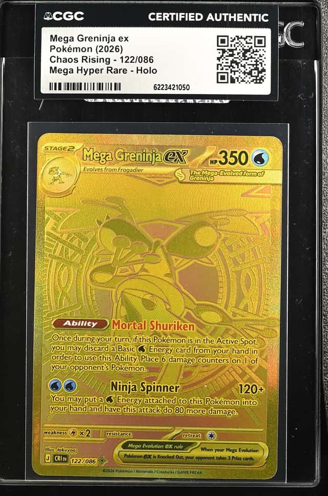 2026 Pokemon Mega Evolution Chaos Rising MHR Mega Greninja EX #122 CGC AUTH