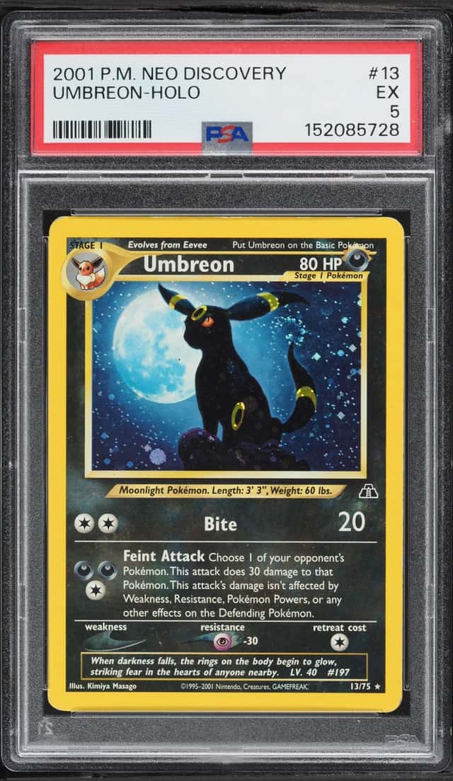 2001 Pokemon Neo Discovery Holo Umbreon #13 PSA 5 EX