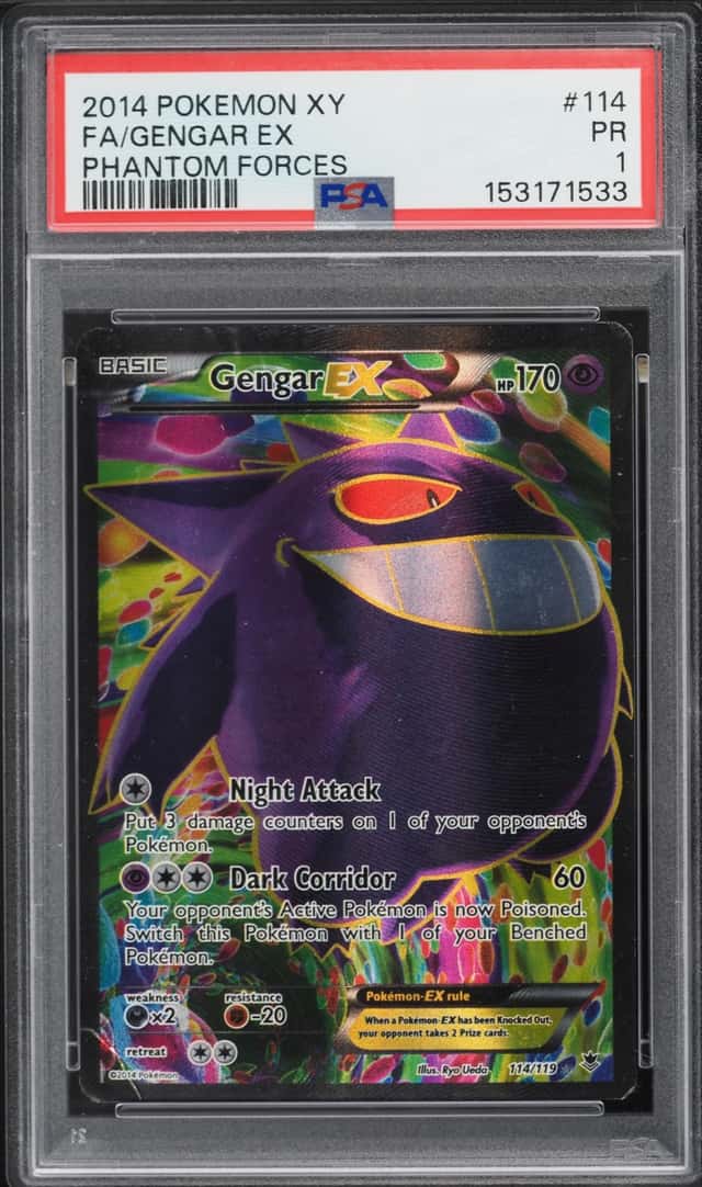 2014 Pokemon XY Phantom Forces Full Art Gengar EX #114 PSA 1 PR