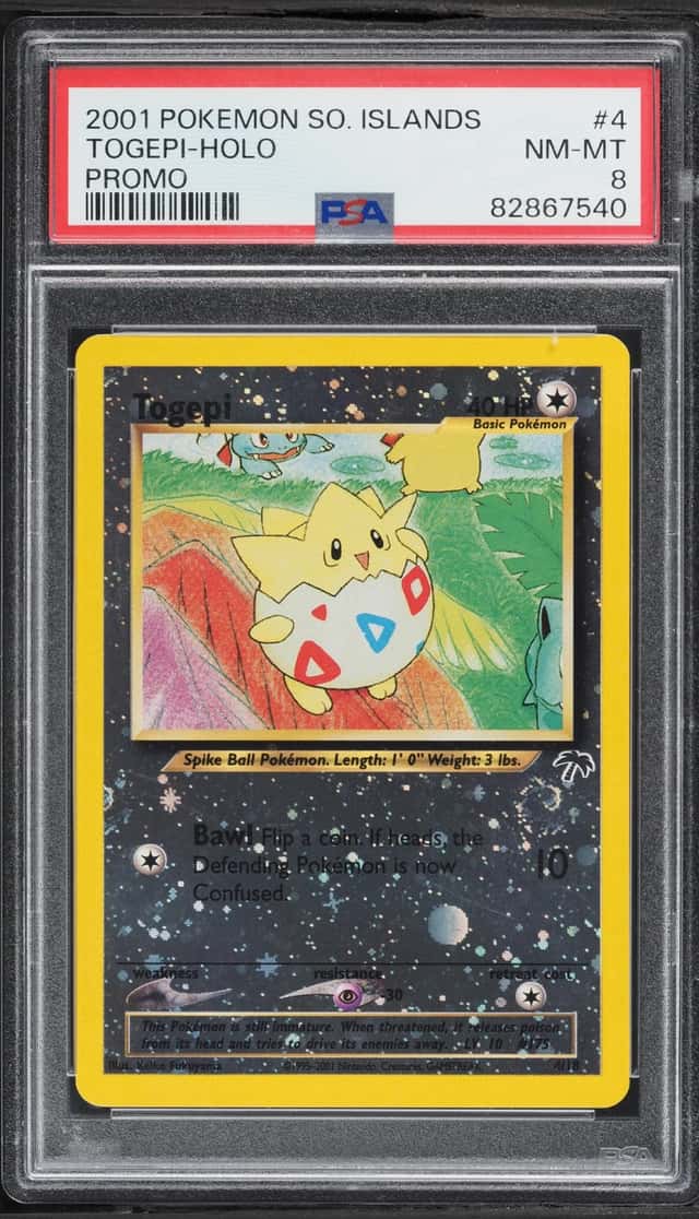 2001 Pokemon Southern Islands Promo Reverse Holo Togepi #4 PSA 8 NM-MT