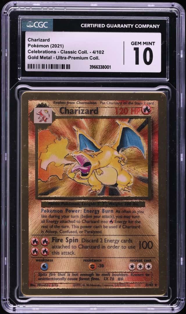 2021 Pokemon SWSH Celebrations Classic Collection Gold Metal Charizard #4/102 CGC 10 GEM MINT