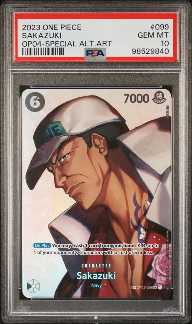 2023 One Piece Kingdoms Of Intrigue Special Alt Art Sakazuki #OP02-099 PSA 10 GEM MINT