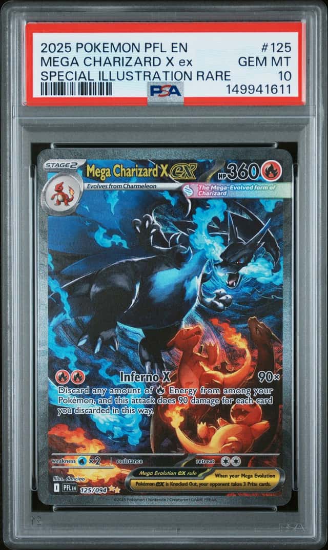 Pokémon Mega Charizard X ex 125/094 Me02 Phantasmal Flames Holo SIR EN