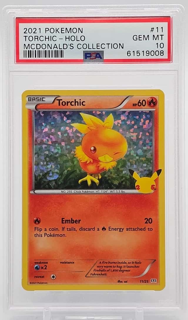 TORCHIC 2021 POKEMON MCDONALD'S COLLECTION 11/25 HOLO PSA 10 Q8000