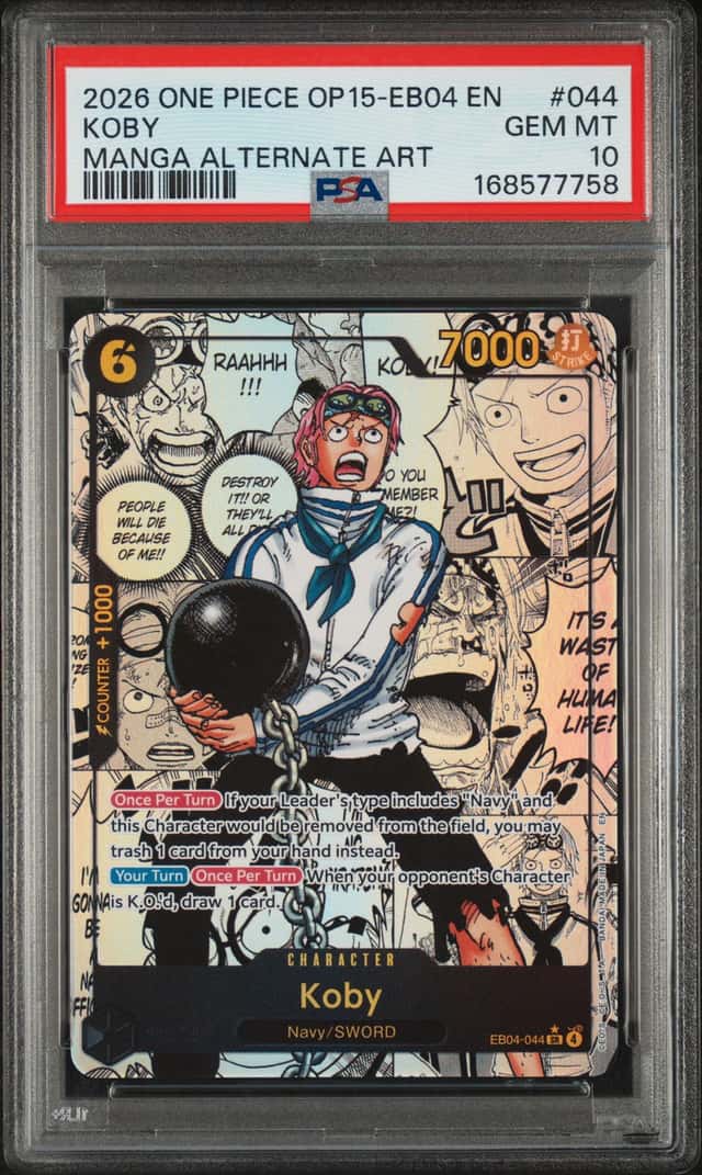 2026 One Piece OP15-EB04 EN Manga Alternate Art #044 Koby PSA 10 GEM MINT