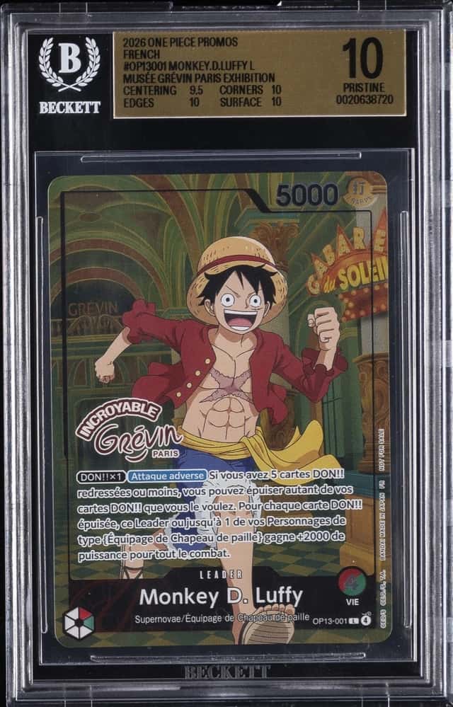 2026 ONE PIECE FRENCH MUSEE GREVIN PARIS #OP13001 MONKEY D. LUFFY BGS 10
