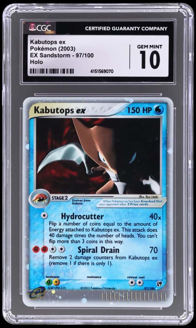 2003 Pokemon Ex Sandstorm Holo Kabutops Ex #97