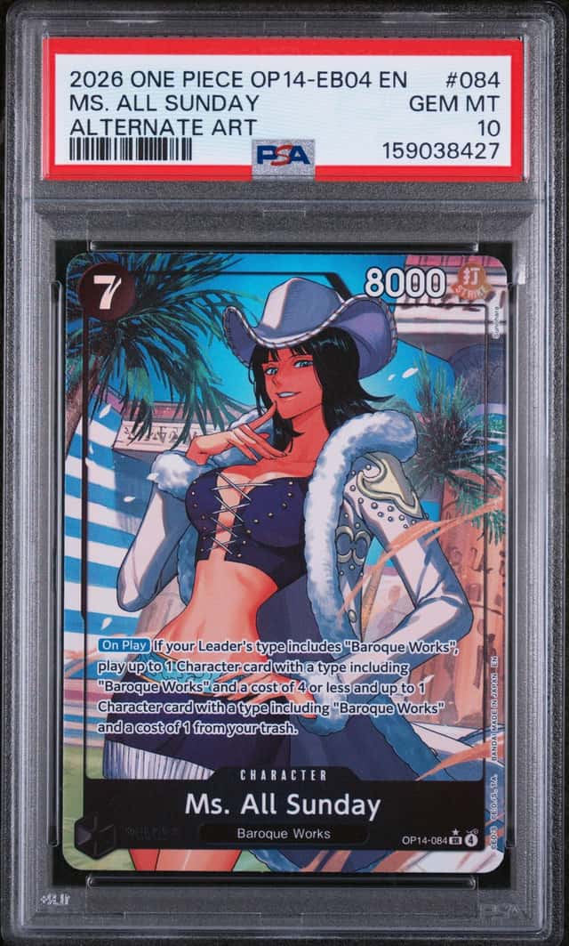 2026 One Piece The Azure Sea's Seven SR Alt Art Ms. All Sunday #OP14-084 PSA 10 GEM MINT