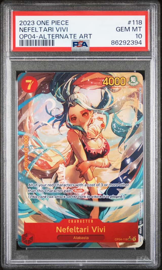 2023 One Piece Nefeltari Vivi OP04-118 SEC Alternate Art PSA 10 Gem Mint English