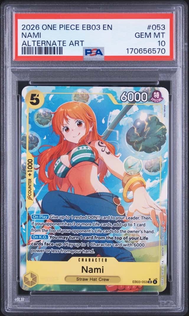 2026 ONE PIECE EB03-EXTRA BOOSTER HEROINES EDITION ALT ART #053 NAMI PSA 10