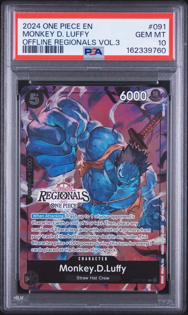 2024 ONE PIECE OFFLINE REGIONALS PACK 2024 VOL.3 #091 MONKEY D. LUFFY PSA 10