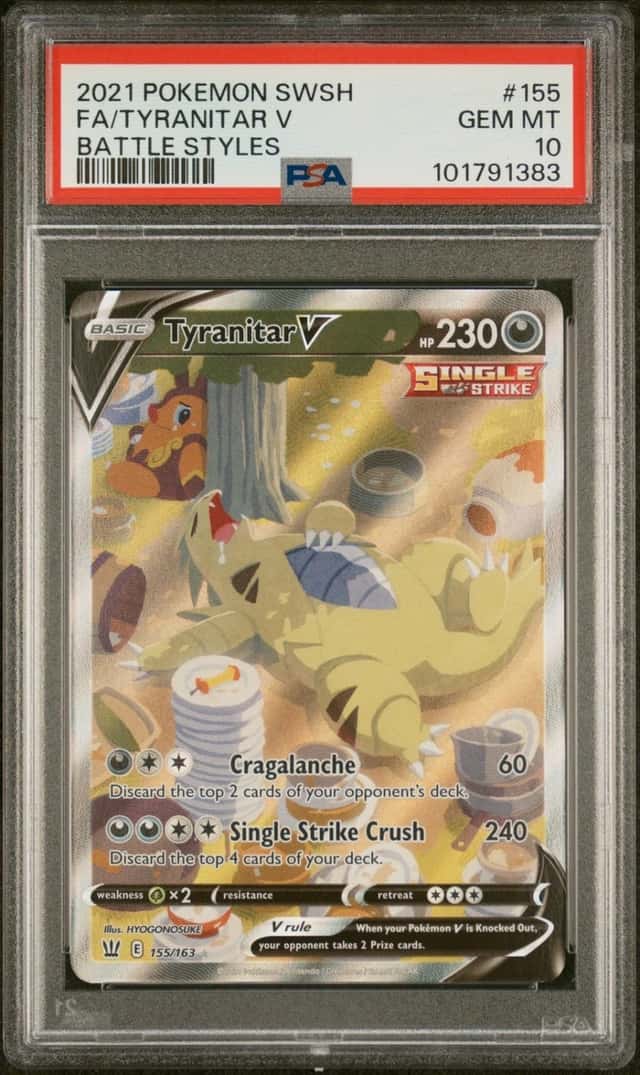 Tyranitar V 155/163 Battle Styles Pokemon PSA 10 *383