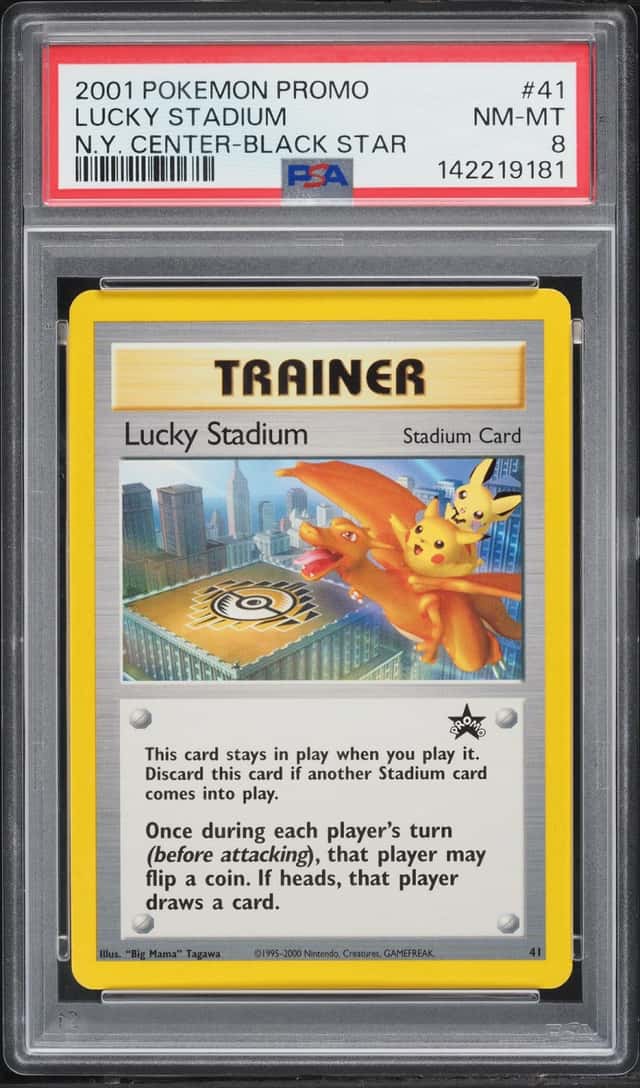 2001 Pokemon Black Star Promo New York Center Lucky Stadium #41 PSA 8 NM-MT