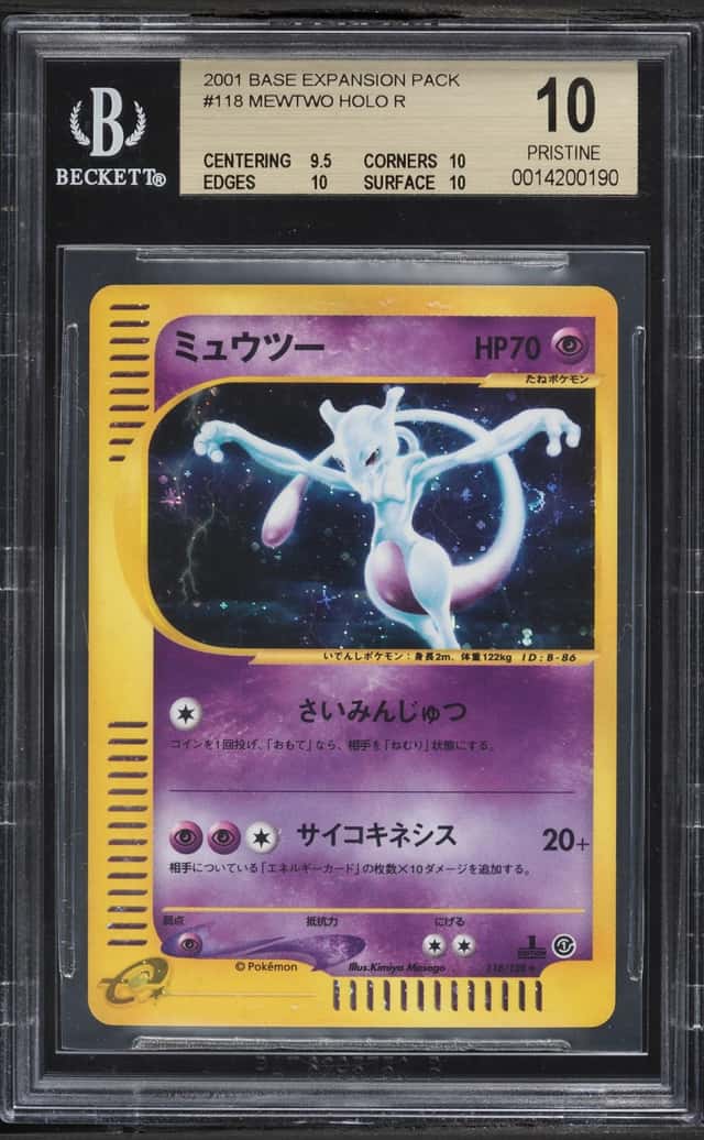 2001 Pokemon Japanese Expedition Holo Mewtwo #118 BGS 10 PRISTINE