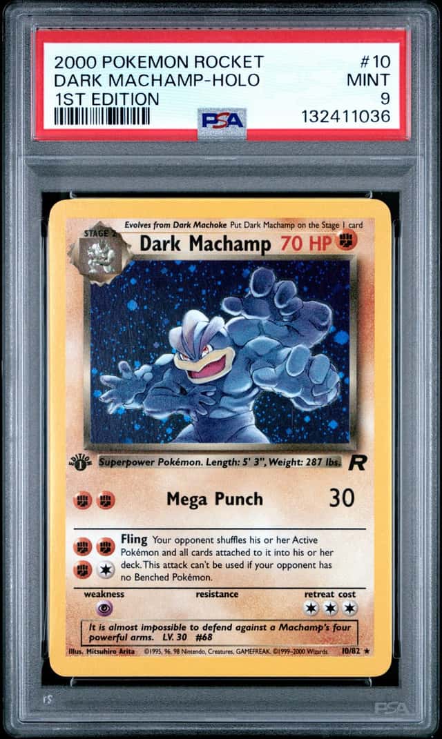 2000 Pokemon Dark Machamp Holo 1st Edition Team Rocket PSA 9 Mint