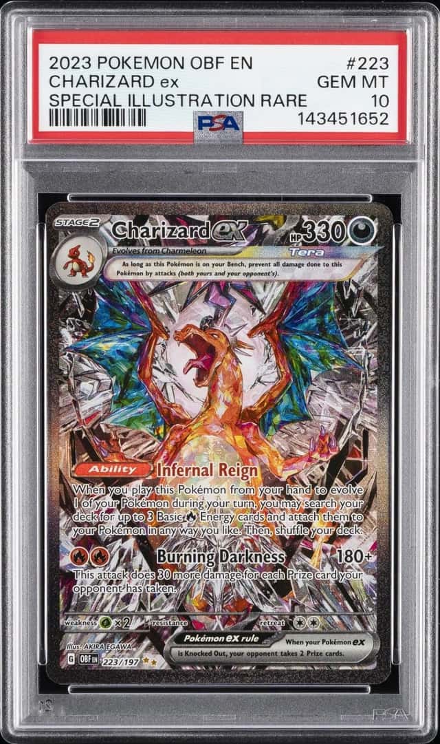 2023 POKEMON OBF EN-OBSIDIAN FLAMES #223 CHARIZARD EX PSA 10