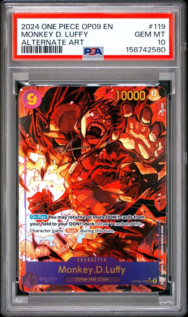 2024 ONE PIECE OP09-EMPERORS IN THE NEW WORLD #119 MONKEY D. LUFFY PSA 10