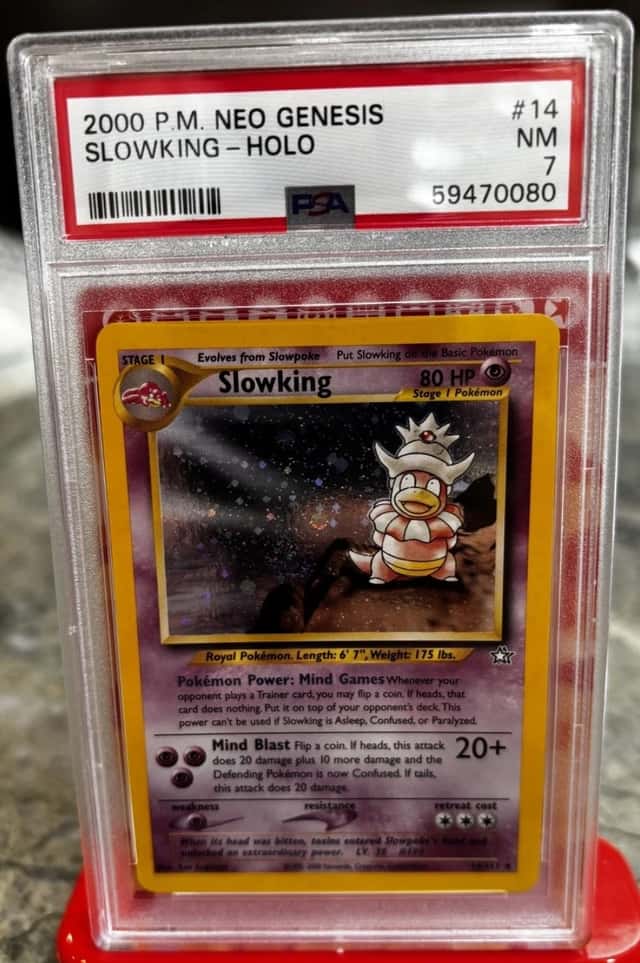 2000 POKEMON NEO GENESIS #14 SLOWKING-HOLO PSA 7