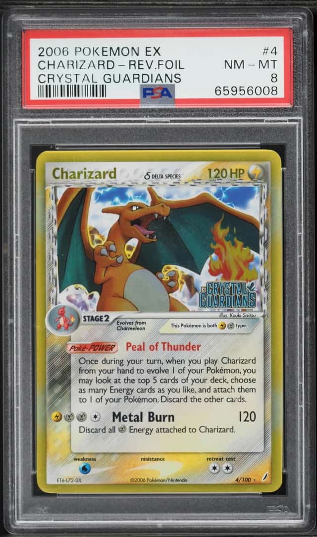 2006 Pokemon EX Crystal Guardians Reverse Holo Charizard #4 PSA 8 NM-MT