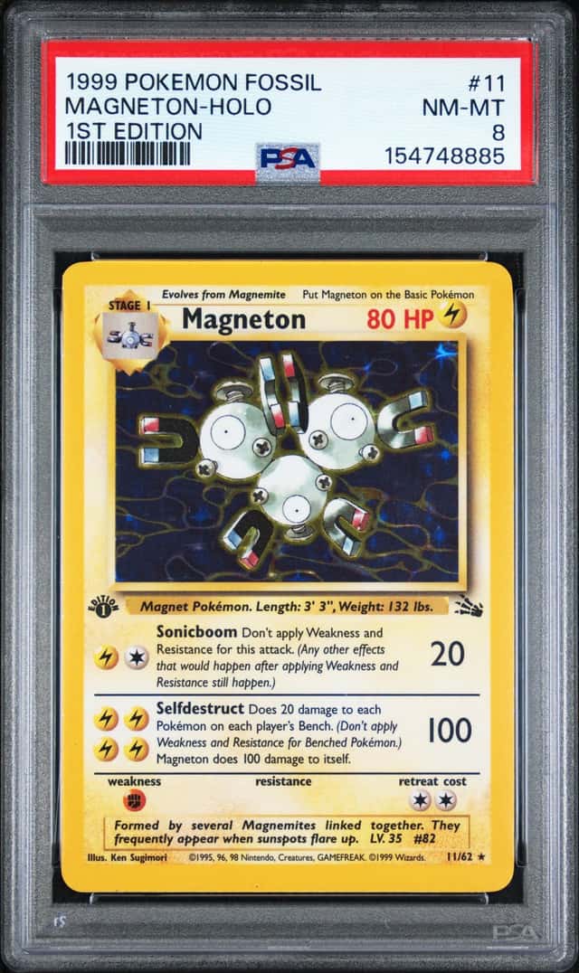 1999 Pokemon Fossil 1st Edition Holo Magneton #11